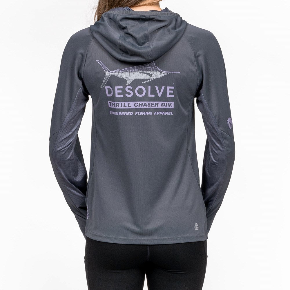 Stripey Fish Face Hoodie Women's