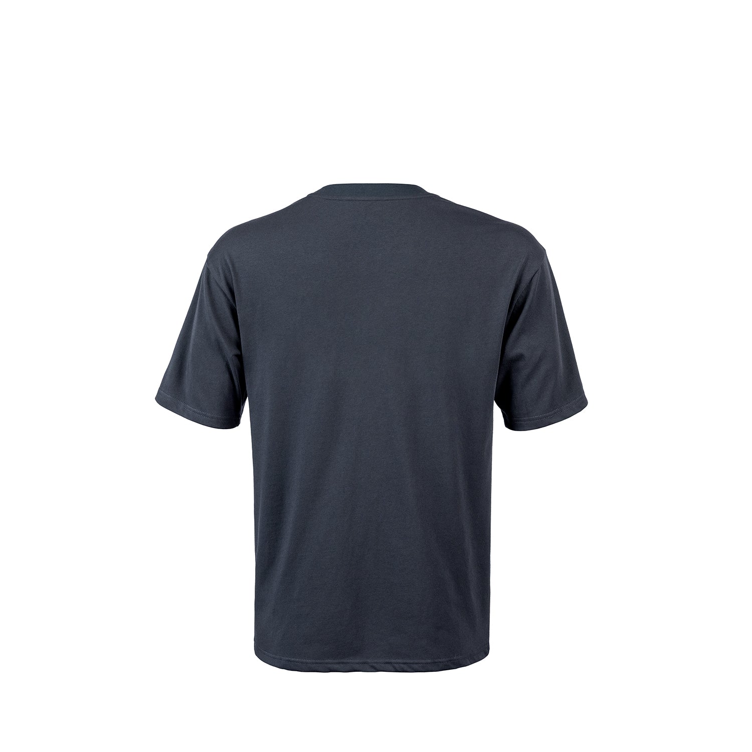 Mens Navy cotton t shirt with brand logo graphic back